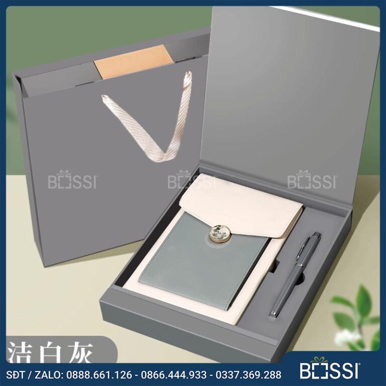 Bộ quà tặng 2 sản phẩm Sổ da + Bút ký GS02 