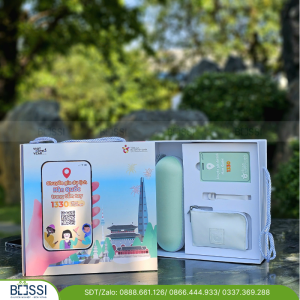 Bộ quà tặng Ô + Ví cầm tay + Thẻ tên in logo Tổng cục Du lịch Hàn Quốc