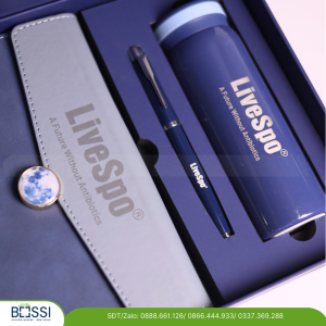 BỘ QUÀ TẶNG 3SP (SỔ DA + BÚT KÝ + BÌNH GIỮ NHIỆT) LIVESPO