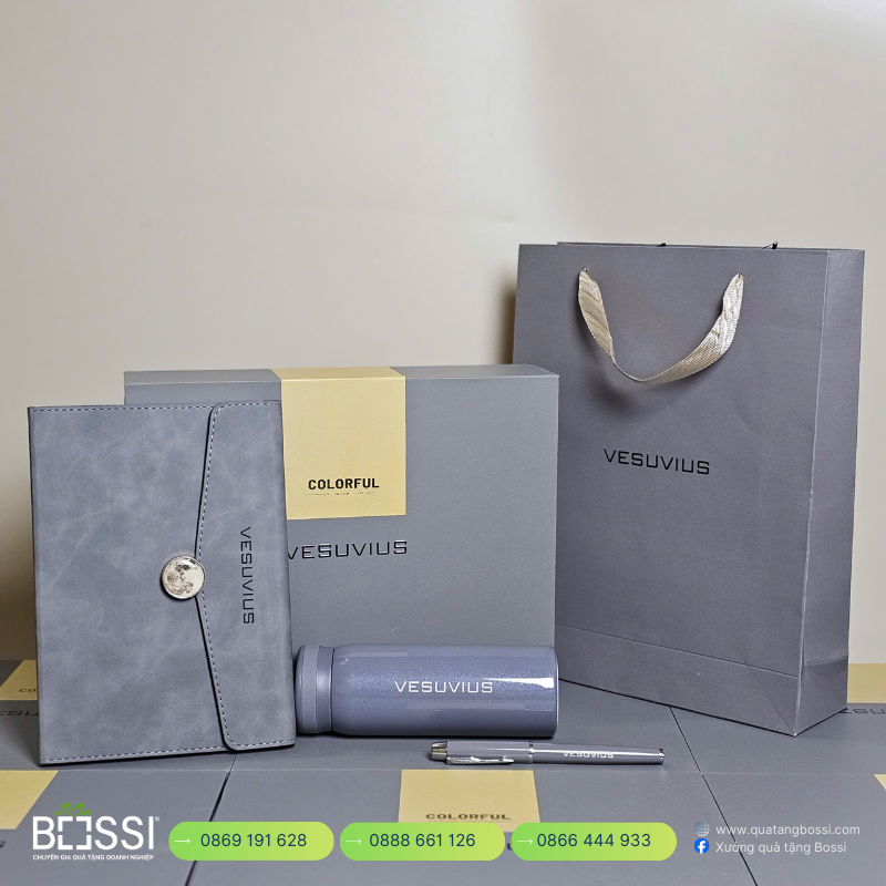 Giftset Sổ Bút Bình Giữ Nhiệt VESUVIUS