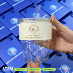 Cốc Thủy Tinh Bọc Da In Logo CER