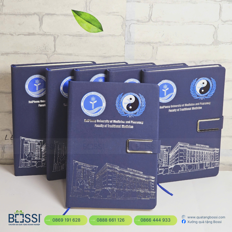 Sổ tay A5 gáy xoắn in logo HTI Sổ Tay A5 Logo Y Học Cổ Truyền