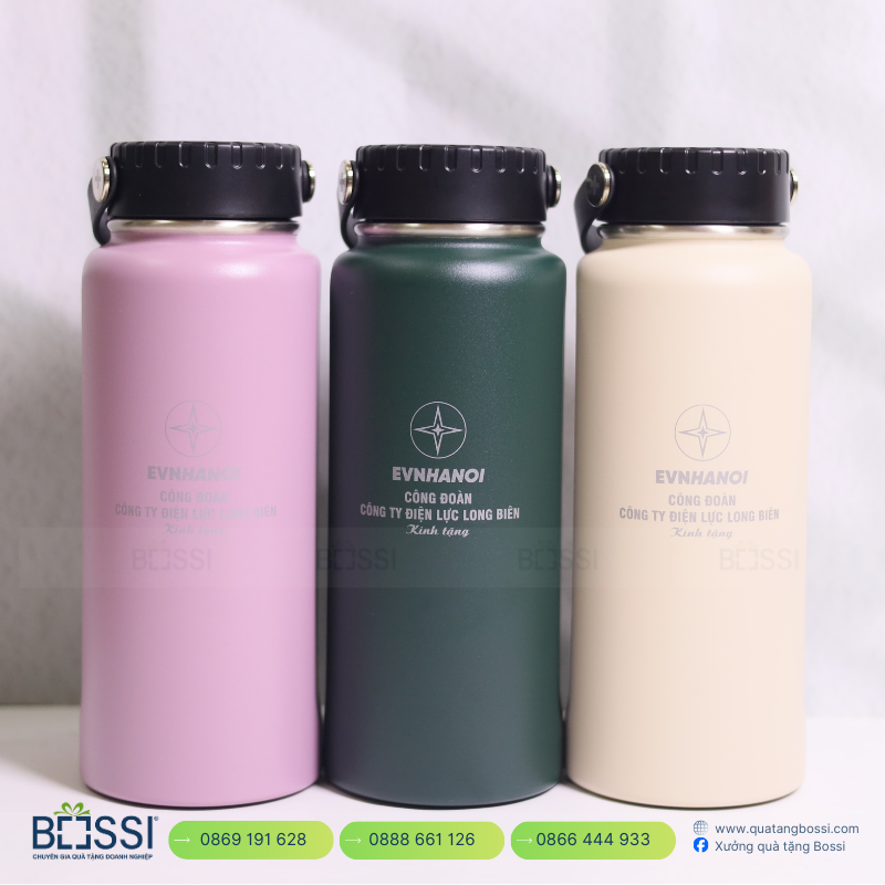 BGN 500ml inox304 nhiệt độ in logo Rikkei Bình Giữ Nhiệt EVNHANOI 897ml