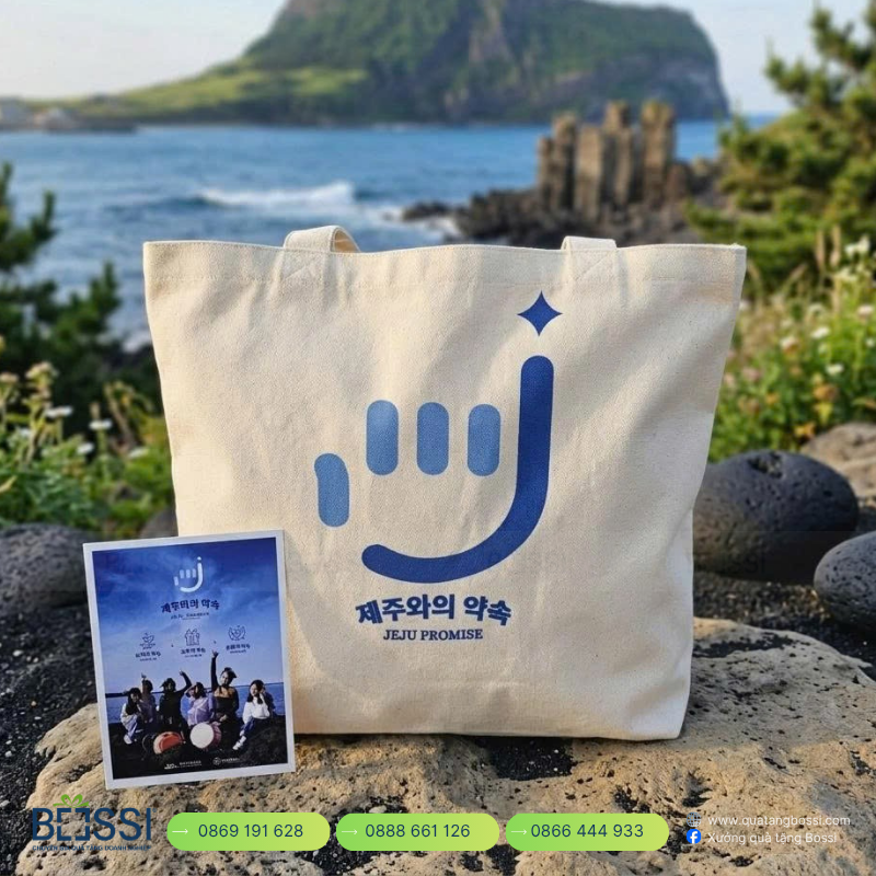 Túi Tote Vải Hello Jeju