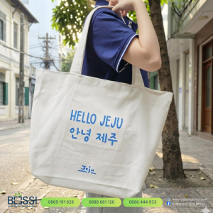 Túi Tote Vải Hello Jeju